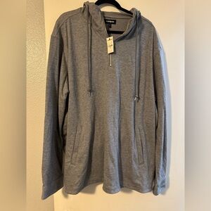 NWT Express Solid Supersoft Flannel Hooded Popover